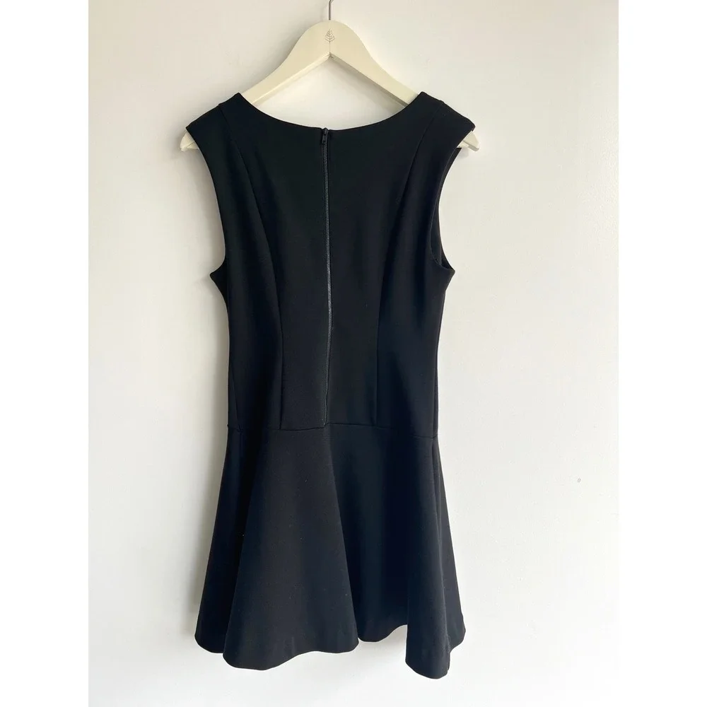 Free People Chacha Sleeveless Dress‎ Black Mini Fit Flare Seam Detail Small